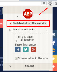 Απενεργοποίηση του AdBlock Plus για το moviemakeronline.com σε Chrome και Opera